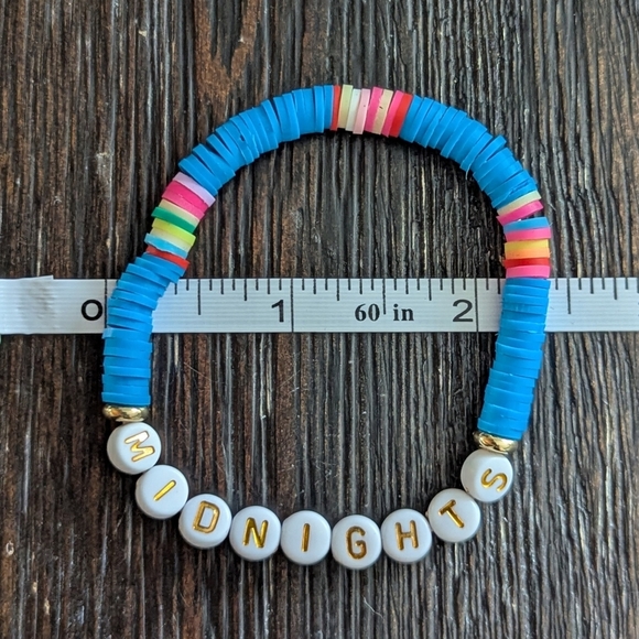 Taylor Swift Friendship Bracelet Midnights Vinyl Disc Stretchable Stackable Teen - Picture 3 of 3